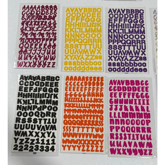 21 Sets Stickabilities Scrapbooking Stickers Letters & Numbers Variety Colors - Picture 3 of 10